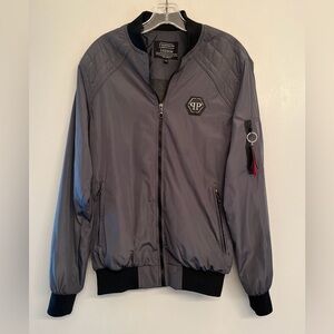 Philipp Plein logo-plaque bomber jacket size 2XL but the fit is more like L